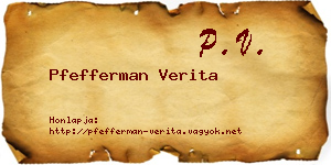 Pfefferman Verita névjegykártya